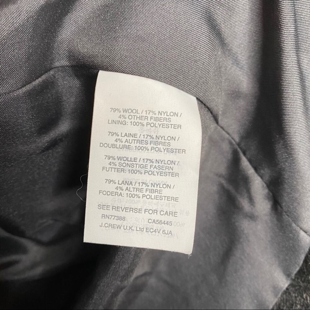 J. Crew Melton Wool Peacoat Gray Short Winter Jacket Double Breasted Coat - Picture 8 of 10